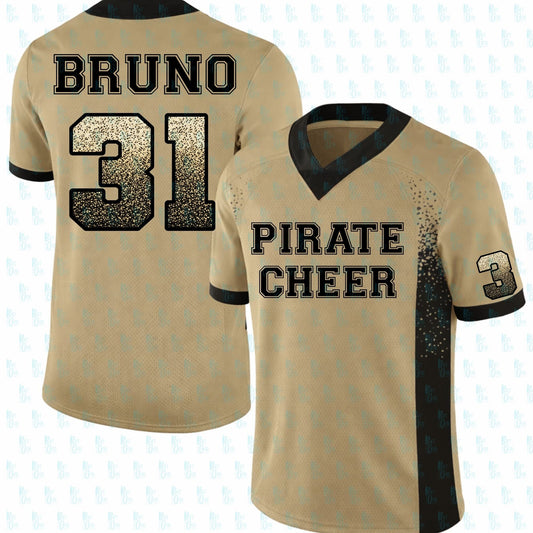 Customizable Vidor Pirate Football Jersey - Gold Gradient