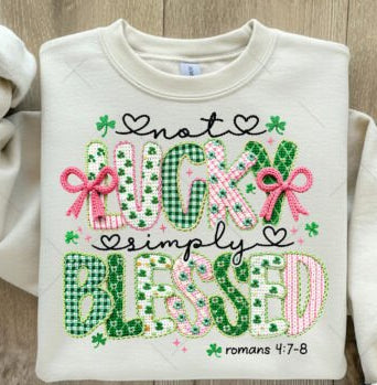 Not Lucky Simply Blessed Graphic T-Shirt